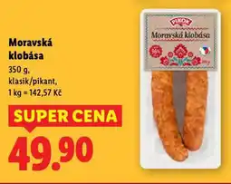 Lidl Moravská klobása nabídka