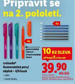 Lidl Gumovatelná pera nabídka