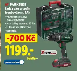 Lidl Parkside sada s aku vrtacím šroubovákem nabídka