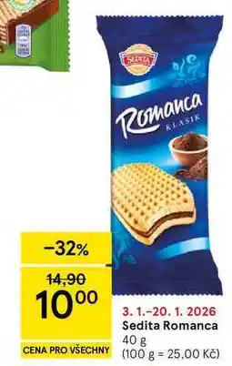 Tesco Sedita Romanca oplatky, 40g, různé druhy nabídka