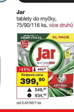 Barvy a laky drogerie Jar tablety do myčky, 75/90/116 ks nabídka