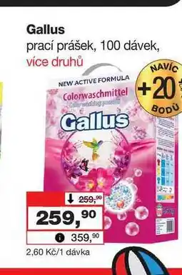 Barvy a laky drogerie Gallus prací prášek, 100 dávek nabídka