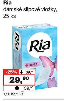 Barvy a laky drogerie Ria dámské slipové vložky, 25 ks nabídka