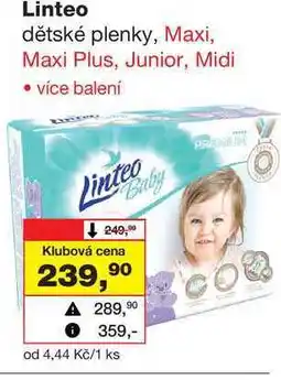 Barvy a laky drogerie Linteo dětské plenky, Maxi, Maxi Plus, Junior, Midi nabídka