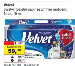 Barvy a laky drogerie Velvet 3vrstvý toaletní papír se zimním motivem, 8 rolí nabídka