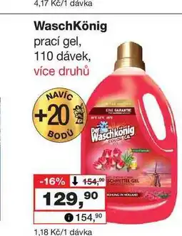 Barvy a laky drogerie Waschkönig prací gel, 110 dávek nabídka