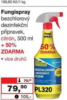 Barvy a laky drogerie Fungispray bezchlorový dezinfekční přípravek, citrón, 500 ml nabídka