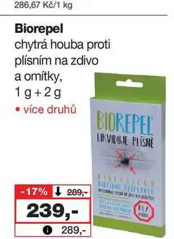 Barvy a laky drogerie Biorepel chytrá houba proti plísním na zdivo a omítky, 1g+2g nabídka