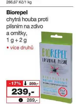 Barvy a laky drogerie Biorepel chytrá houba proti plísním na zdivo a omítky, 1g+2g nabídka