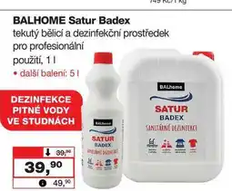 Barvy a laky drogerie BALHOME Satur Badex tekutý bělicí a dezinfekční prostředek pro profesionální použití, 1l nabídka
