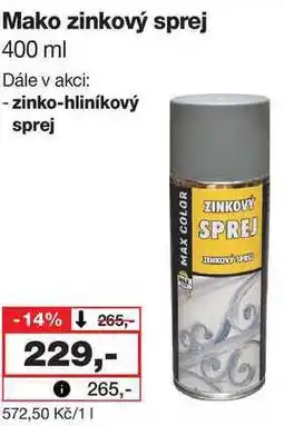Barvy a laky drogerie Mako zinkový sprej 400 ml nabídka