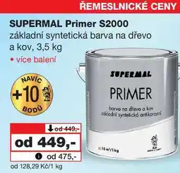 Barvy a laky drogerie SUPERMAL Primer S2000 základní syntetická barva na dřevo a kov, 3,5 kg nabídka