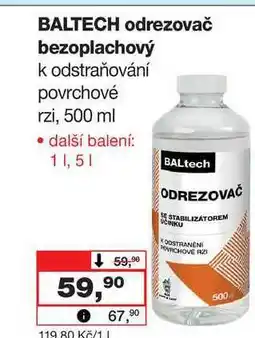 Barvy a laky drogerie BALTECH odrezovač bezoplachový k odstraňování povrchové rzi, 500 ml nabídka