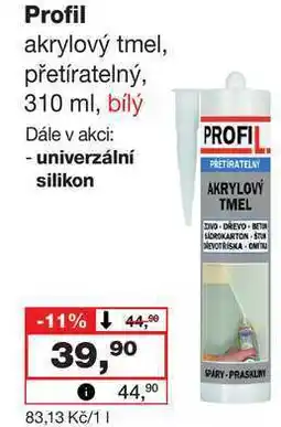 Barvy a laky drogerie Profil akrylový tmel, přetíratelný, 310 ml, bílý nabídka
