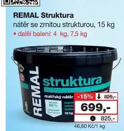 Barvy a laky drogerie REMAL Struktura nátěr se zrnitou strukturou, 15 kg nabídka