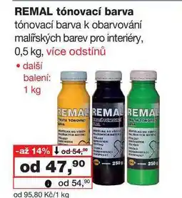 Barvy a laky drogerie REMAL tónovací barva tónovací barva k obarvování malířských barev pro interiéry, 0,5 kg nabídka