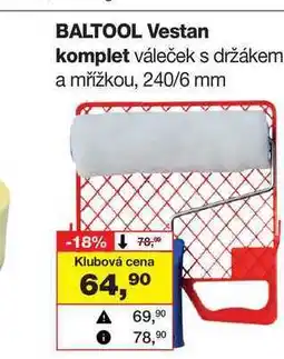 Barvy a laky drogerie BALTOOL Vestan komplet váleček s držákem a mřížkou, 240/6 mm nabídka