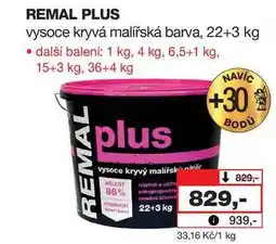 Barvy a laky drogerie REMAL PLUS vysoce kryvá malířská barva, 22+3 kg nabídka