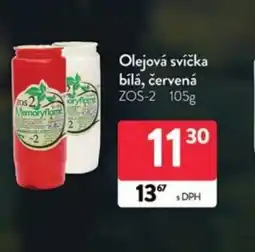 Qanto Olejová svíčka bílá, červená nabídka