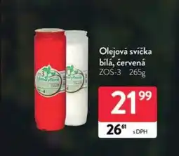 Qanto Olejová svíčka bílá, červená nabídka
