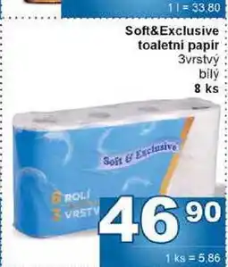 Jip Soft&Exclusive toaletni papir 3vrstvý bílý 8 ks nabídka