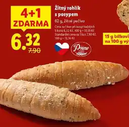 Lidl Žitný rohlík s posypem, 62 g nabídka