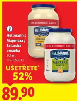 Lidl Hellmann's Majonéza/Tatarská omáčka, 855 ml nabídka