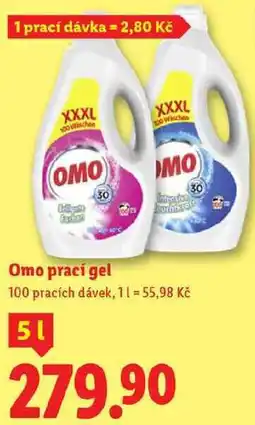 Lidl Omo prací gel, 100 pracích dávek nabídka