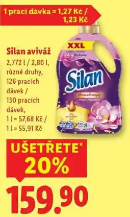 Lidl Silan aviváž, 2,772 l/2,86 l, 126 pracích dávek/130 pracích dávek nabídka