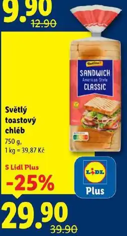 Lidl Světlý toastový chléb, 750 g nabídka