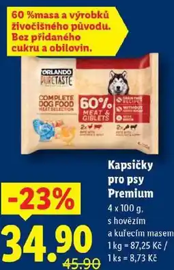 Lidl Kapsičky pro psy Premium, 4x 100 g nabídka