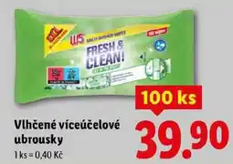 Lidl Vlhčené víceúčelové ubrousky, 100 ks nabídka