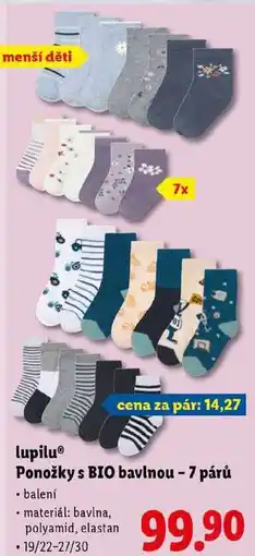 Lidl lupilu Ponožky s BIO bavlnou - 7 párů nabídka