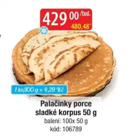 Qanto Palačinky porce sladké korpus nabídka