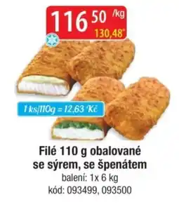 Qanto Filé obalované se sýrem, se špenátem nabídka