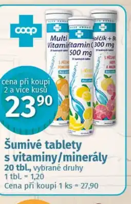 COOP TIP Šumivé tablety s vitaminy/minerály nabídka