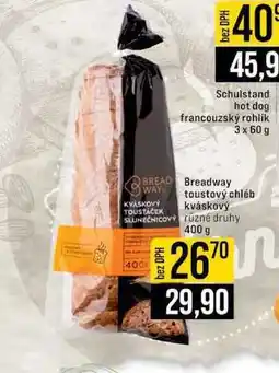 Jip Breadway toustový chléb různé druhy 400g nabídka