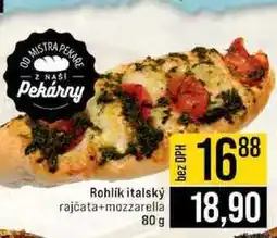 Jip Rohlik italský rajčata+mozzarella 80 g nabídka
