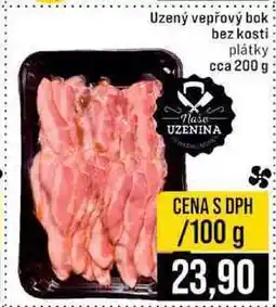 Jip Uzený vepřový bok bez kosti plátky cca 200 g 100g nabídka