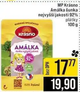 Jip MP Krásno Amálka šunka nejvyšší jakosti 92% plátky 100 g nabídka