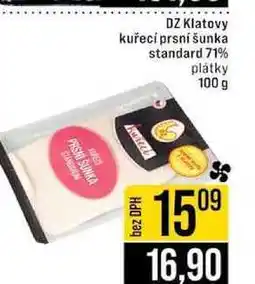 Jip DZ Klatovy kuřecí prsní šunka standard 71% platky 100 g nabídka