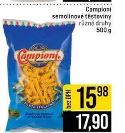 Jip Campioni semolinové těstoviny různé druhy 500 g nabídka