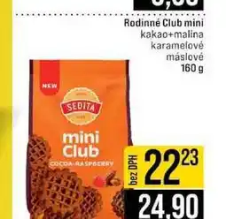 Jip Rodinné Club mini kakao+malina karamelové máslové 160 g nabídka