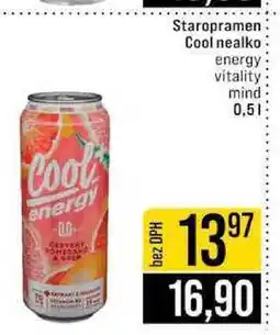 Jip Staropramen Cool nealko energy vitality mind 0,5l nabídka