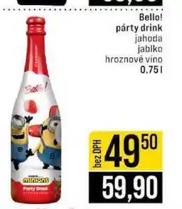Jip Bello! párty drink jahoda jablko hroznové vino 0,75l nabídka