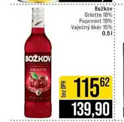 Jip Božkov Griotte 18% Peprmint 19% Vaječný likér 15% 0,5l nabídka