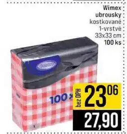 Jip Wimex ubrousky kostkované 1-vrstvé 33x33 cm 100 ks nabídka