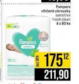 Jip Pampers vlhčené ubrousky sensitive fresh clean 4 x 80 ks nabídka