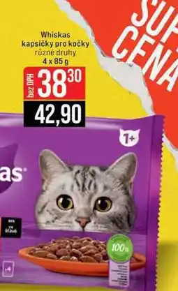 Jip Whiskas kapsičky pro kočky různé druhy 4x85 g nabídka