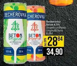 Jip Becherovka Beton 4.5% Grapefruit&tonic Originals Tonic 0,25l nabídka